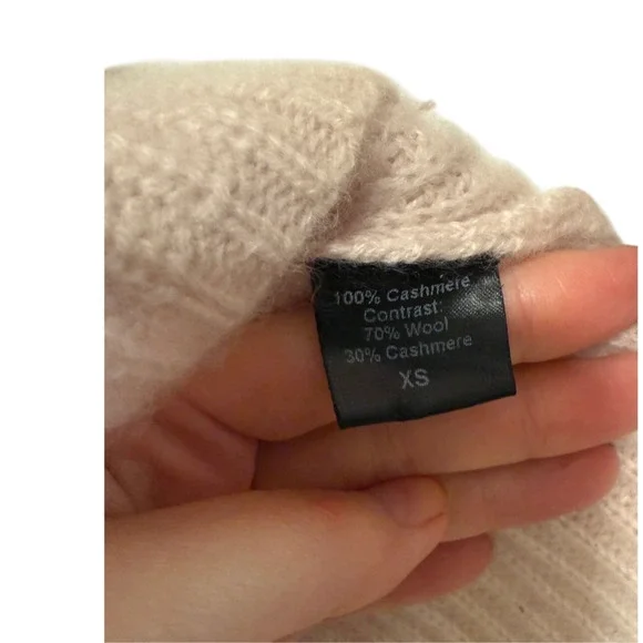 Jenni Kayne XS Iconic 100% Cashmere Fisherman Sweater $425 Light Pink Red Stripe - Picture 5 of 8